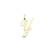 Afbeelding in Gallery-weergave laden, echt gouden sierlijke letter hanger van 14 krt geel goud 25.5 mm