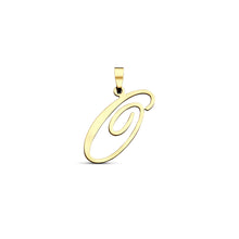 Afbeelding in Gallery-weergave laden, echt gouden sierlijke letter hanger van 14 krt geel goud 25.5 mm