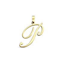 Afbeelding in Gallery-weergave laden, echt gouden sierlijke letter hanger van 14 krt geel goud