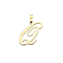 Afbeelding in Gallery-weergave laden, echt gouden sierlijke letter hanger van 14 krt geel goud