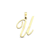 Afbeelding in Gallery-weergave laden, echt gouden sierlijke letter hanger van 14 krt geel goud
