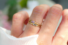 Afbeelding in Gallery-weergave laden, echt geel gouden ring met blauwe aquamarijn | 14 krt geel goud