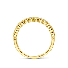 Afbeelding in Gallery-weergave laden, echt gouden ring met natuurlijke diamanten in bewerkte zetting | 14 krt geel goud