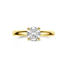 Afbeelding in Gallery-weergave laden, echt gouden ring met briljant geslepen lab grown diamant van 1 crt | 14 karaat geel goud