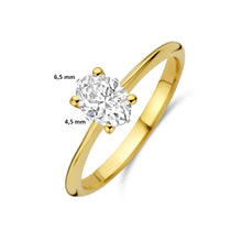 Afbeelding in Gallery-weergave laden, echt gouden ring met ovaal geslepen lab grown diamant van 0.50 crt | 14 karaat geel goud
