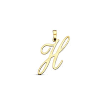 Afbeelding in Gallery-weergave laden, echt gouden sierlijke letter hanger van 14 krt geel goud 25.5 mm