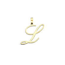 Afbeelding in Gallery-weergave laden, echt gouden sierlijke letter hanger van 14 krt geel goud 25.5 mm