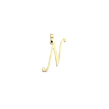 Afbeelding in Gallery-weergave laden, echt gouden sierlijke letter hanger van 14 krt geel goud 25.5 mm