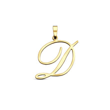 Afbeelding in Gallery-weergave laden, echt gouden sierlijke letter hanger van 14 krt geel goud