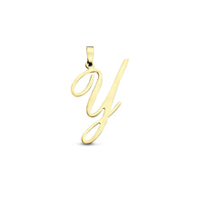 Afbeelding in Gallery-weergave laden, echt gouden sierlijke letter hanger van 14 krt geel goud