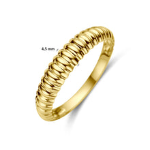 Afbeelding in Gallery-weergave laden, brede ring met patroon | 14 krt geel goud