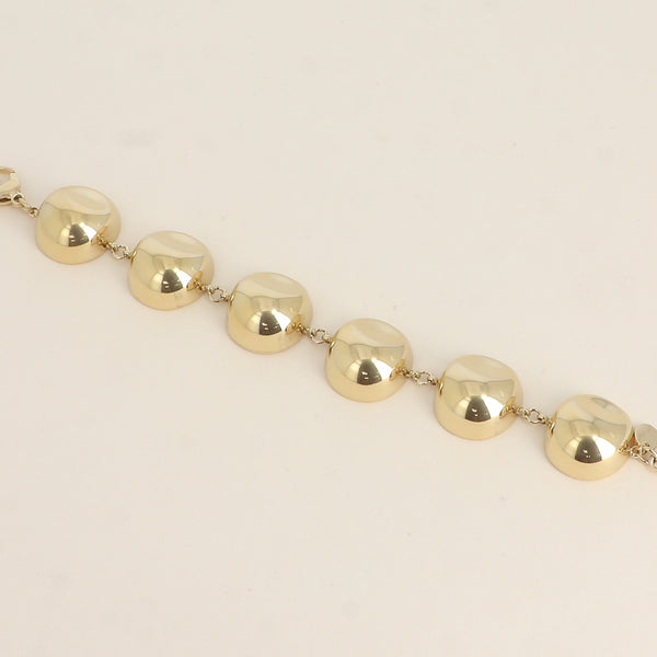 goudkleurige  grote bollen armband van stainless steel