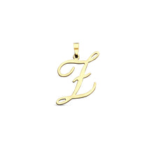 Afbeelding in Gallery-weergave laden, echt gouden sierlijke letter hanger van 14 krt geel goud 25.5 mm