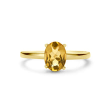 Afbeelding in Gallery-weergave laden, echt gouden ring met citrien | 14 krt geel goud