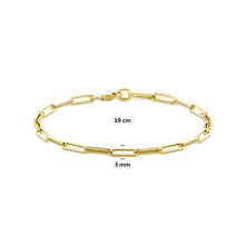 Afbeelding in Gallery-weergave laden, 9 krt geel gouden paperclip schakelarmband 3 mm
