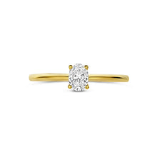 Afbeelding in Gallery-weergave laden, echt gouden ring met ovaal geslepen lab grown diamant van 0.30 crt | 14 karaat geel goud