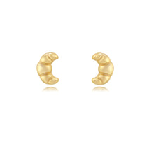 Afbeelding in Gallery-weergave laden, goudkleurige mini croissant oorknopjes | echt zilver + laagje goud