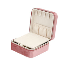 Afbeelding in Gallery-weergave laden, kleine zacht roze velvet sieradenbox