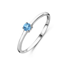 Afbeelding in Gallery-weergave laden, echt zilveren ring met blauw topaas | december geboortesteen