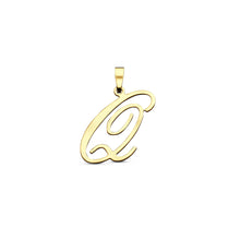 Afbeelding in Gallery-weergave laden, echt gouden sierlijke letter hanger van 14 krt geel goud 25.5 mm