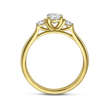 Afbeelding in Gallery-weergave laden, echt gouden ring 3 lab grown diamanten | 14 karaat geel goud