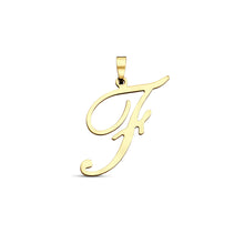 Afbeelding in Gallery-weergave laden, echt gouden sierlijke letter hanger van 14 krt geel goud