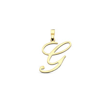 Afbeelding in Gallery-weergave laden, echt gouden sierlijke letter hanger van 14 krt geel goud 25.5 mm