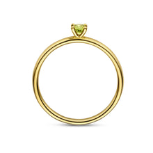 Afbeelding in Gallery-weergave laden, echt geel gouden ring met groene peridot | 14 krt geel goud
