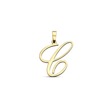 Afbeelding in Gallery-weergave laden, echt gouden sierlijke letter hanger van 14 krt geel goud 25.5 mm