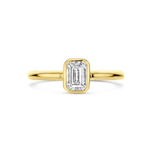 Afbeelding in Gallery-weergave laden, echt gouden ring met baguette geslepen lab grown diamant van 1 crt | 14 karaat geel goud