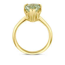 Afbeelding in Gallery-weergave laden, echt gouden ring met grote druppelvormige groene amethist | 14 krt