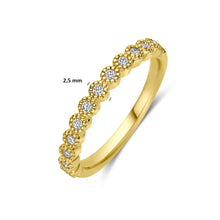 Afbeelding in Gallery-weergave laden, echt gouden ring met natuurlijke diamanten in bewerkte zetting | 14 krt geel goud