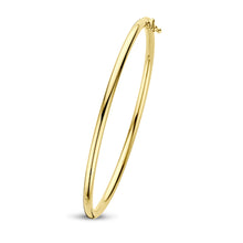 Afbeelding in Gallery-weergave laden, geel gouden rond afgewerkte bangle 3 mm van 9 karaat geel goud