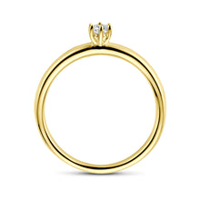 Afbeelding in Gallery-weergave laden, echt gouden ring met diamant van 0.10 crt | 14 karaat geel goud