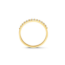 Afbeelding in Gallery-weergave laden, Geel gouden ring met zirkonia stenen