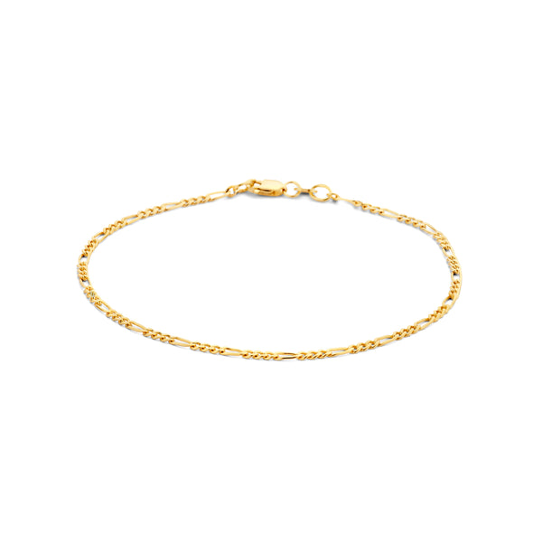 echt gouden fijne figaro schakel armband | 14 krt