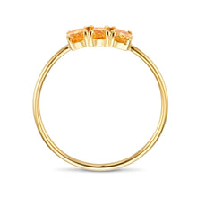 Afbeelding in Gallery-weergave laden, echt geel gouden rij ring met citrien stenen | 14 krt geel goud