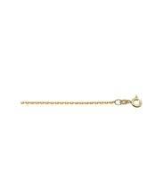 Afbeelding in Gallery-weergave laden, 1 mm plat anker lengte collier 14 karaat geel goud