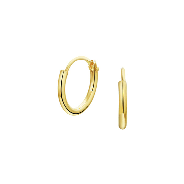 fijne echt gouden oorringen | 11 mm diameter