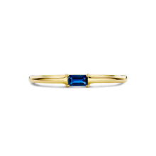 Afbeelding in Gallery-weergave laden, echt geel gouden ring met blauwe saffier | 14 krt geel goud