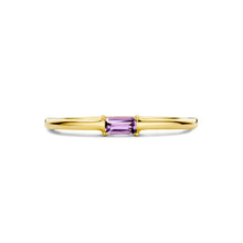 Afbeelding in Gallery-weergave laden, echt geel gouden ring met paarse amethist | 14 krt geel goud