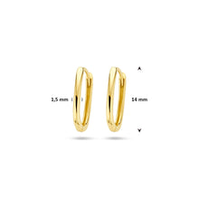 Afbeelding in Gallery-weergave laden, rechthoekige paperclip oorringen van 9 krt geel goud
