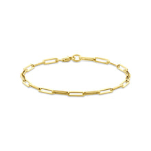 Afbeelding in Gallery-weergave laden, 9 krt geel gouden paperclip schakelarmband 3 mm
