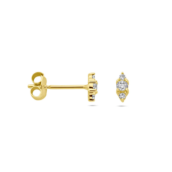 gouden oorknopjes met zirkonia stenen | 14 krt