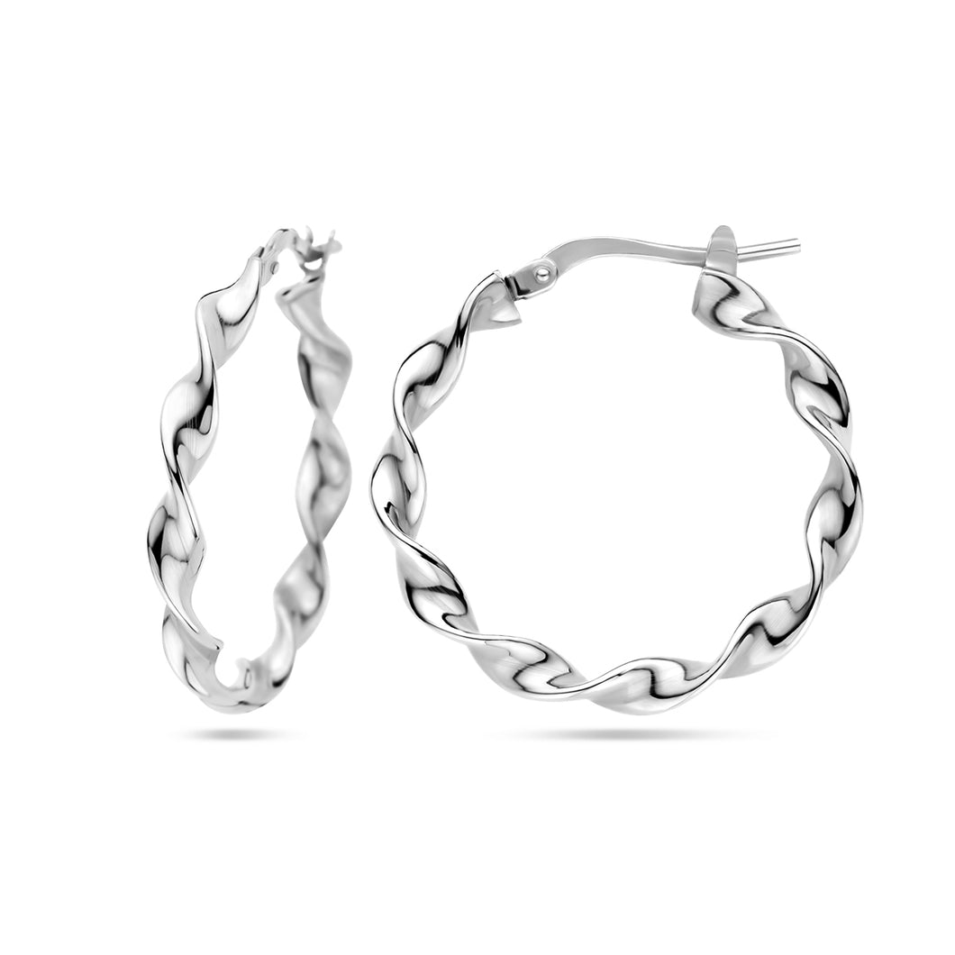 grote wokkel oorringen van echt zilver