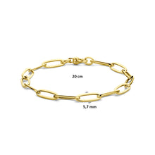 Afbeelding in Gallery-weergave laden, 9 krt geel gouden paperclip schakelarmband 5.7 mm
