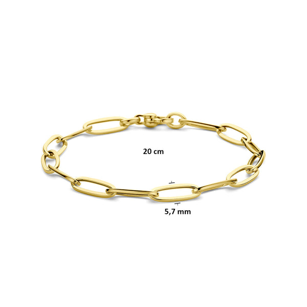 9 krt geel gouden paperclip schakelarmband 5.7 mm