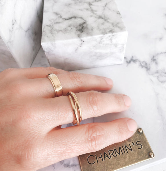 anxiety ring goudkleurig stainless steel