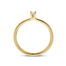 Afbeelding in Gallery-weergave laden, echt gouden ring met diamant van 0.15 crt | 14 karaat geel goud
