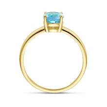 Afbeelding in Gallery-weergave laden, echt gouden ring met blauwe topaas | 14 krt geel goud
